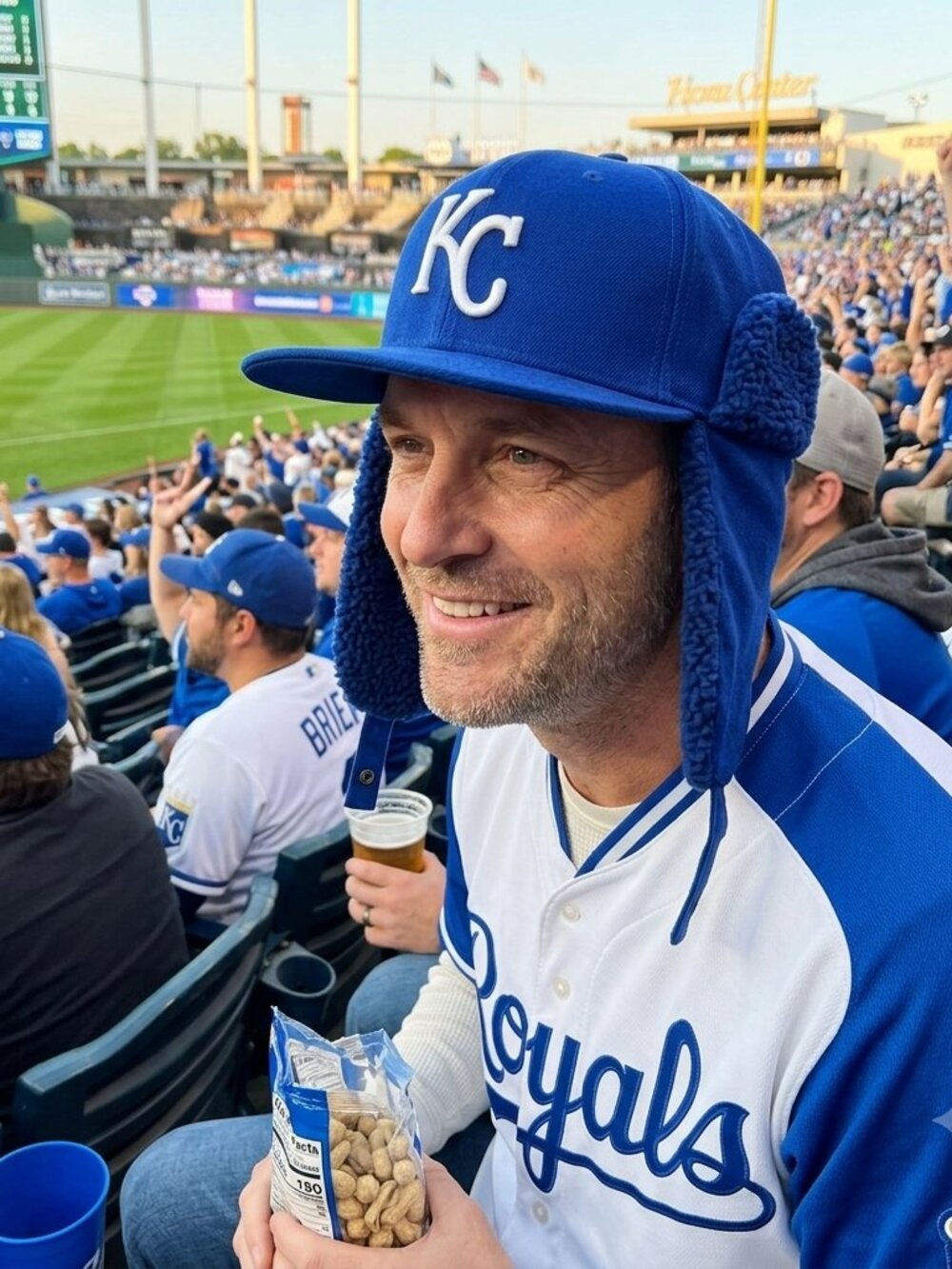 Vintage Kansas City Royals Trapper Hat KC MLB RARE!!**READ**